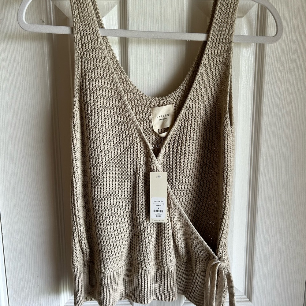 Beige Waffle Knit Beach Top